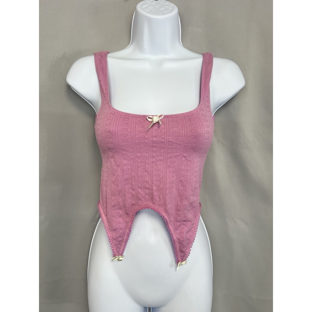 Anthropologie Pilcro Lot Of 2 Tanks Tops‎ Sz Medium White / Pink - Picture 2 of 11